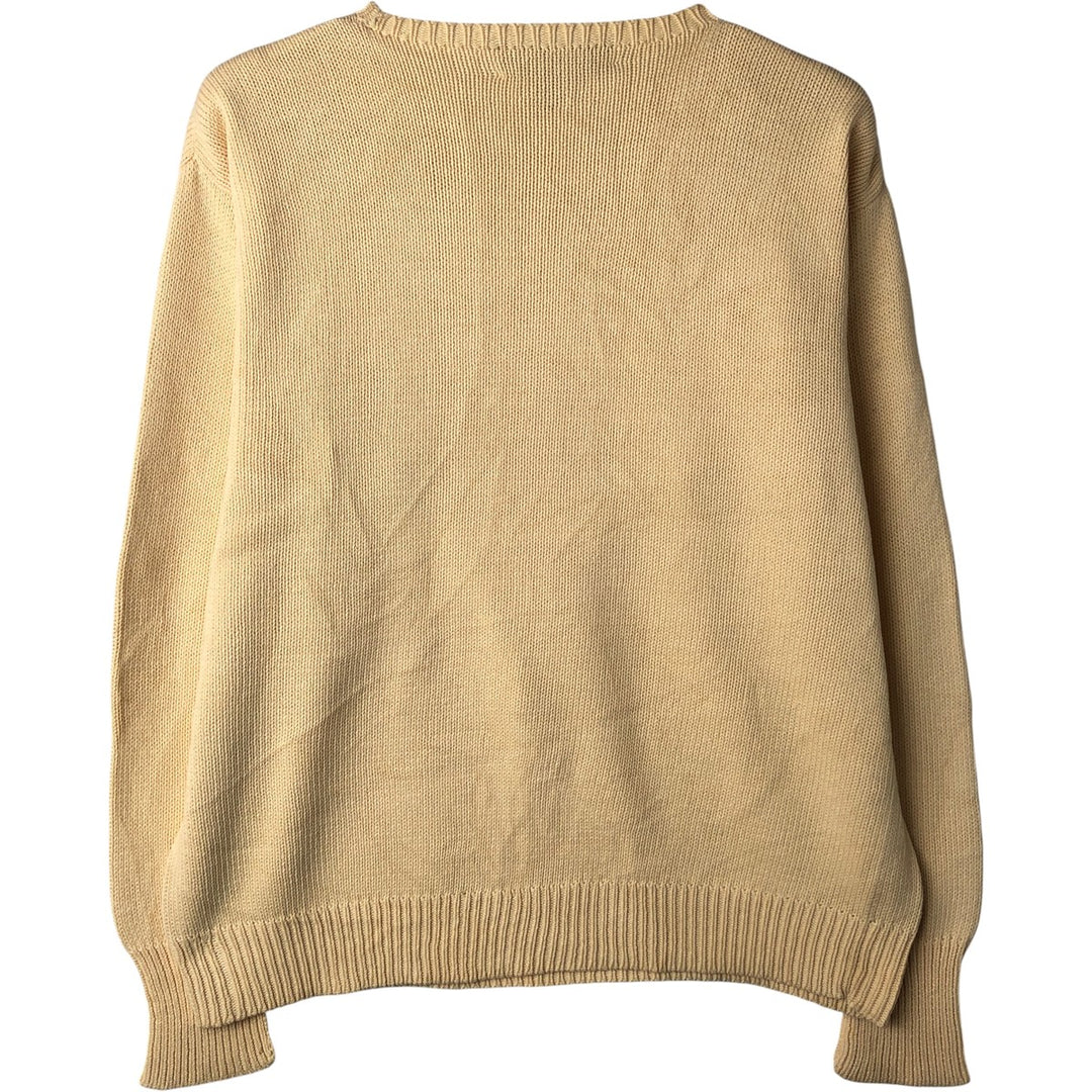 Ralph Lauren cotton knit sweater, size M, men's cotton yellow type Vintage Second Hand