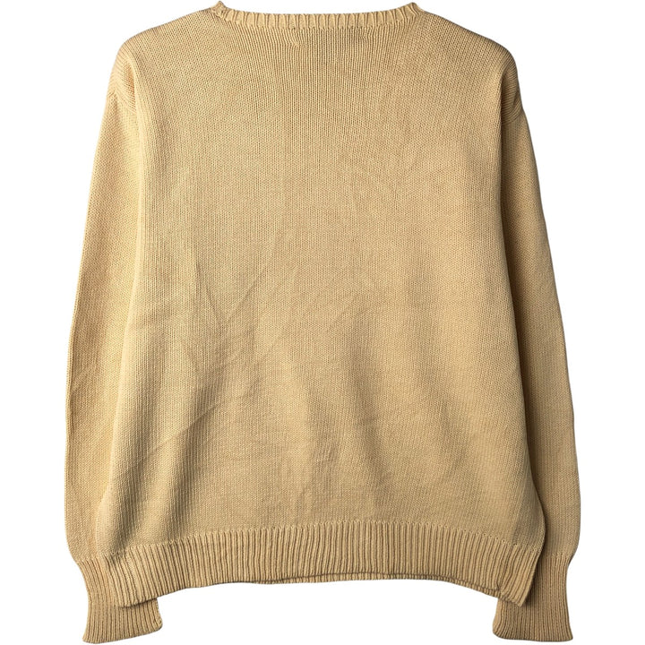 Ralph Lauren cotton knit sweater, size M, men's cotton yellow type Vintage Second Hand