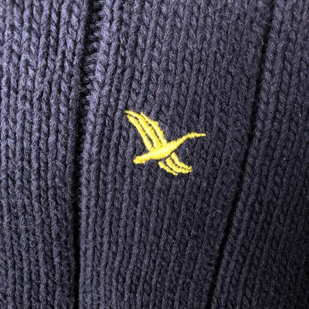 Eddie Bauer V-neck cotton knit sweater, men's size L cotton navy blue type Vintage Second Hand