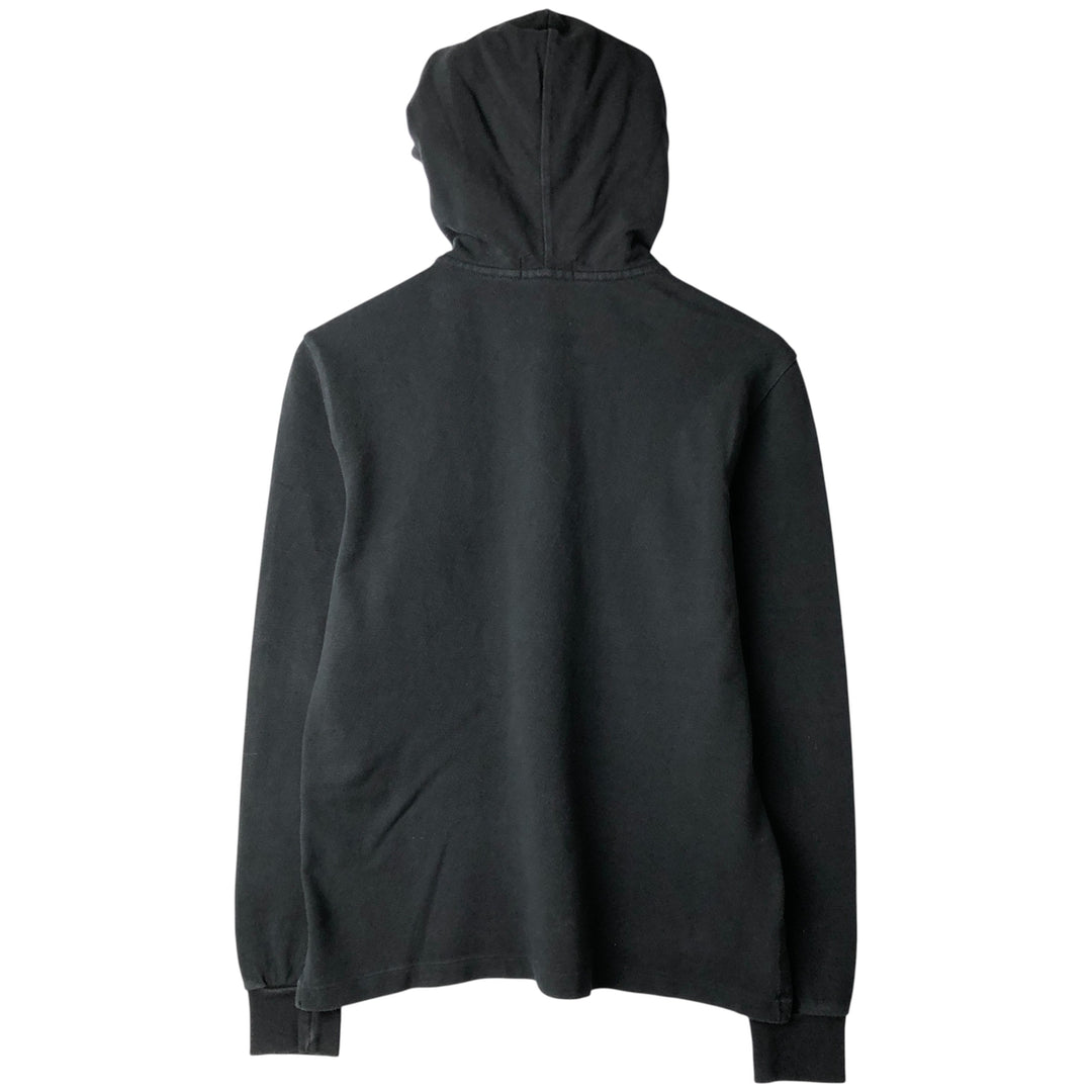 Ralph Lauren POLO RALPH LAUREN hooded long-sleeved polo shirt, men's size S cotton black type Vintage Second Hand