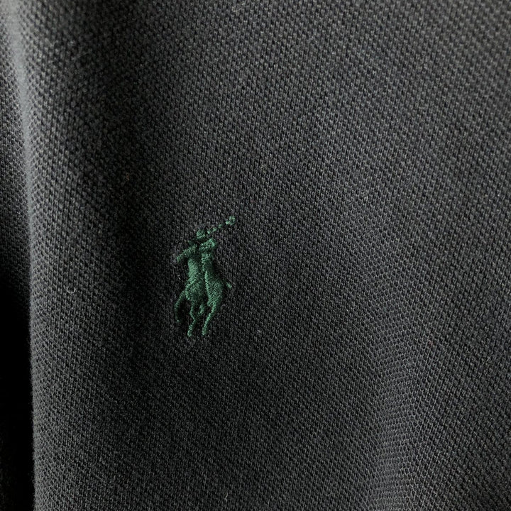 Ralph Lauren POLO RALPH LAUREN hooded long-sleeved polo shirt, men's size S cotton black type Vintage Second Hand