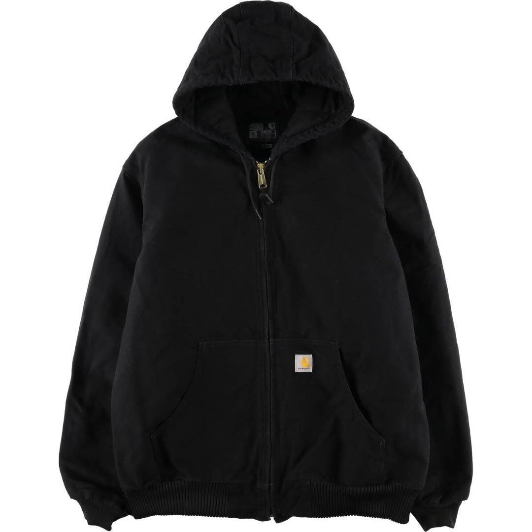 Carhartt Active Jacket, Loose Fit, Padded Duck Full-Zip Hoodie, Made in USA, Men's XL cotton black type Vintage Second Hand