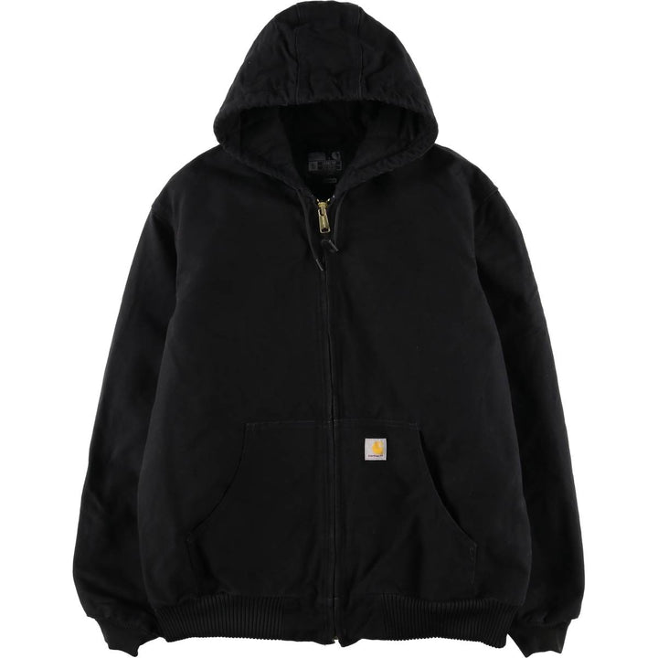 Carhartt Active Jacket, Loose Fit, Padded Duck Full-Zip Hoodie, Made in USA, Men's XL cotton black type Vintage Second Hand