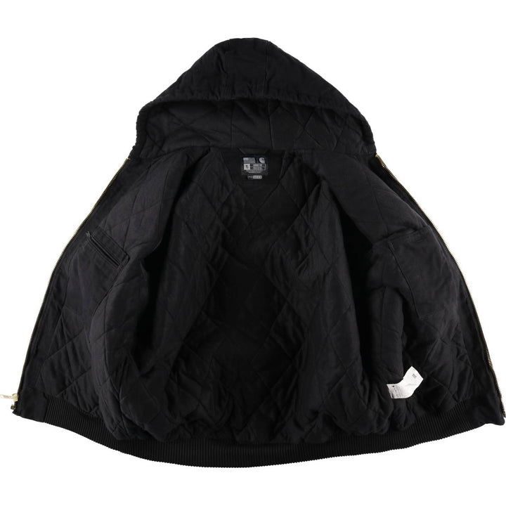 Carhartt Active Jacket, Loose Fit, Padded Duck Full-Zip Hoodie, Made in USA, Men's XL cotton black type Vintage Second Hand