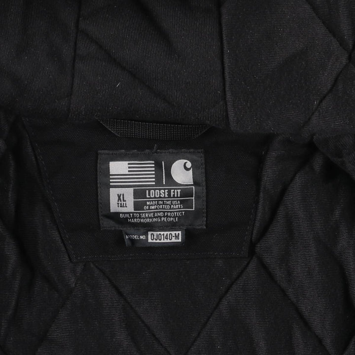 Carhartt Active Jacket, Loose Fit, Padded Duck Full-Zip Hoodie, Made in USA, Men's XL cotton black type Vintage Second Hand