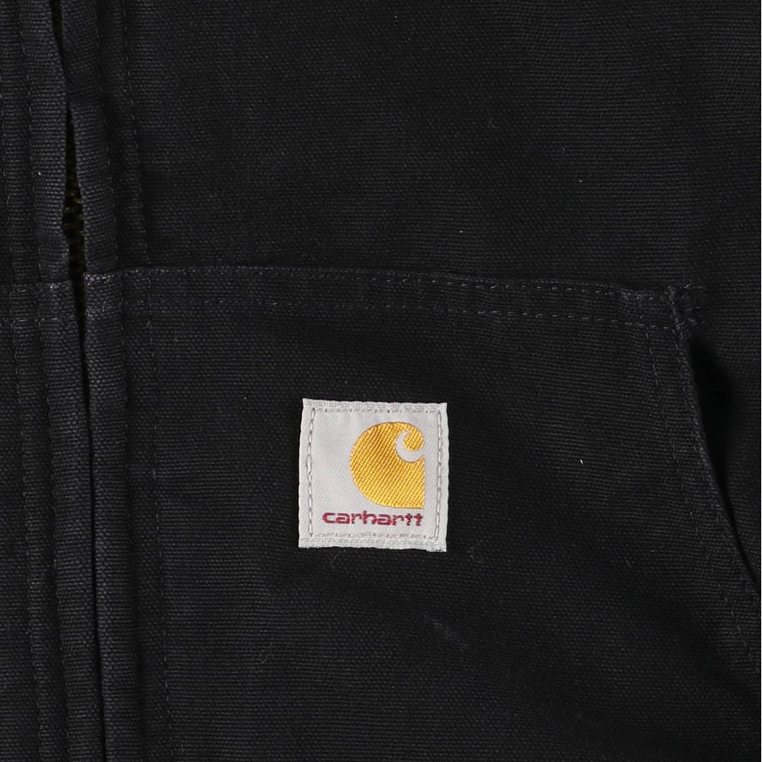 Carhartt Active Jacket, Loose Fit, Padded Duck Full-Zip Hoodie, Made in USA, Men's XL cotton black type Vintage Second Hand