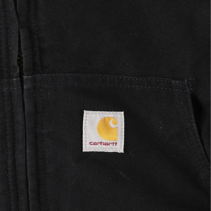 Carhartt Active Jacket, Loose Fit, Padded Duck Full-Zip Hoodie, Made in USA, Men's XL cotton black type Vintage Second Hand