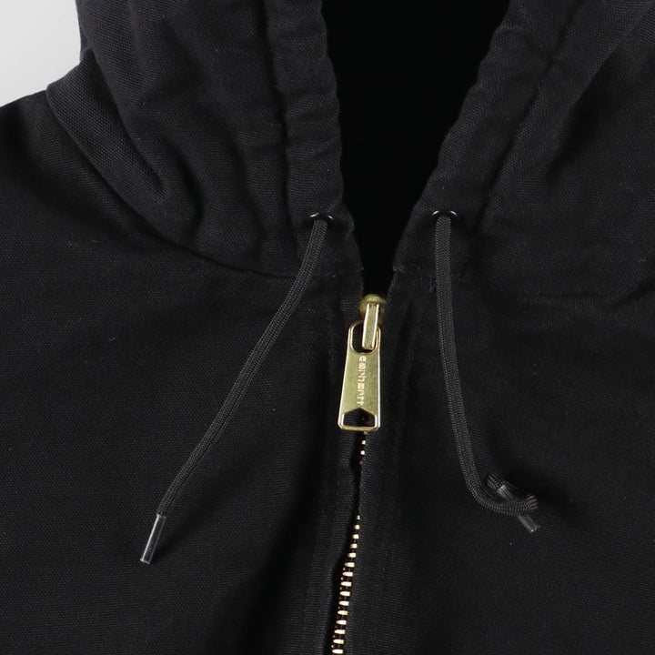 Carhartt Active Jacket, Loose Fit, Padded Duck Full-Zip Hoodie, Made in USA, Men's XL cotton black type Vintage Second Hand