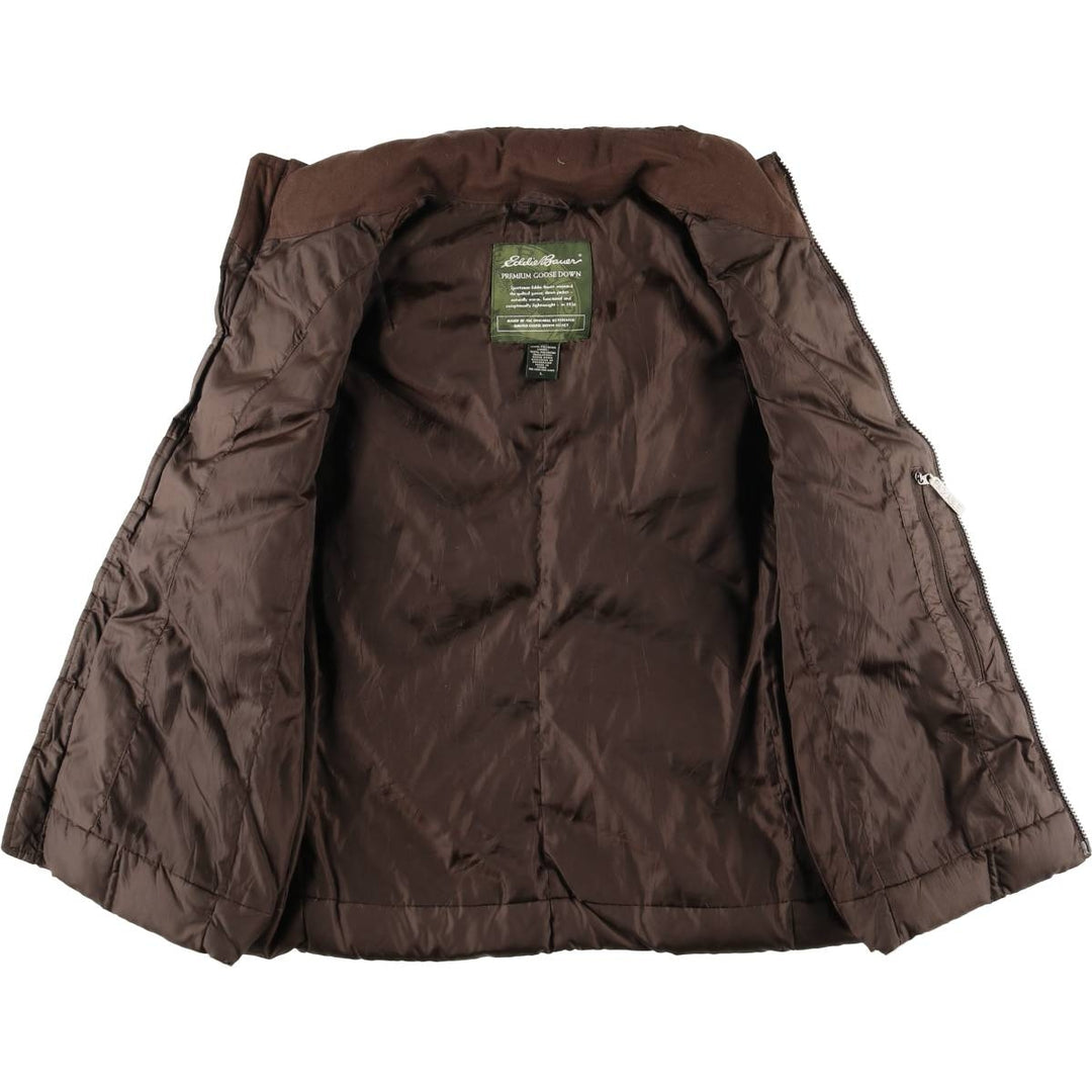 2000'S Eddie Bauer goose down vest, men's size L polyester brown type Vintage Second Hand