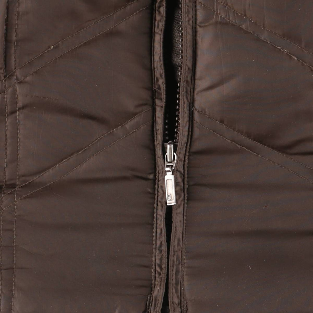 2000'S Eddie Bauer goose down vest, men's size L polyester brown type Vintage Second Hand