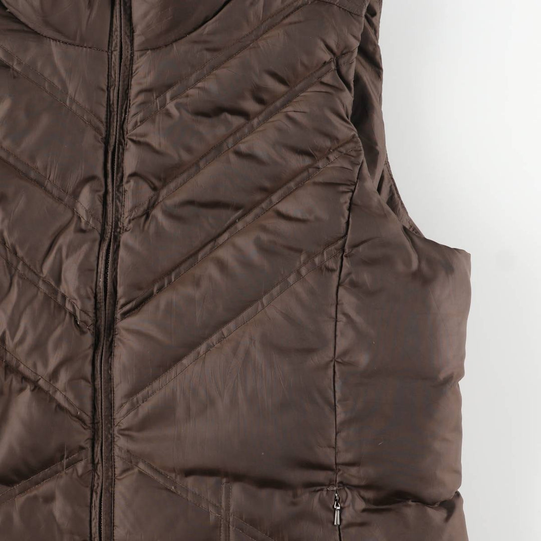 2000'S Eddie Bauer goose down vest, men's size L polyester brown type Vintage Second Hand