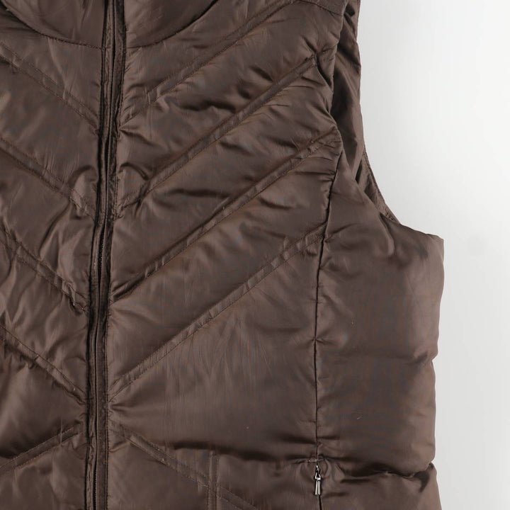 2000'S Eddie Bauer goose down vest, men's size L polyester brown type Vintage Second Hand