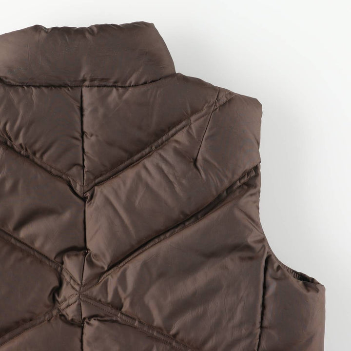 2000'S Eddie Bauer goose down vest, men's size L polyester brown type Vintage Second Hand