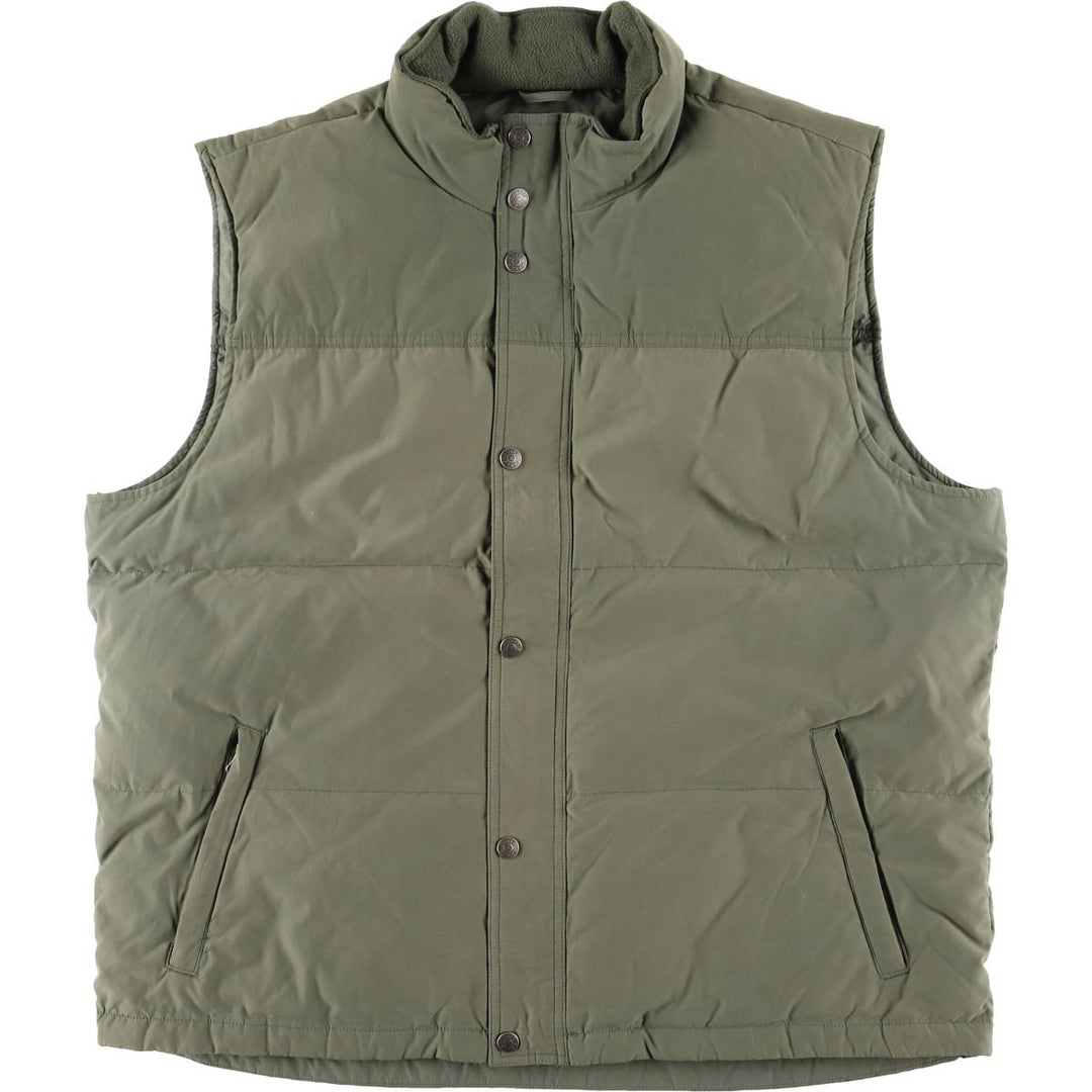 2000'S Eddie Bauer goose down vest, men's size L cotton Khaki type Vintage Second Hand