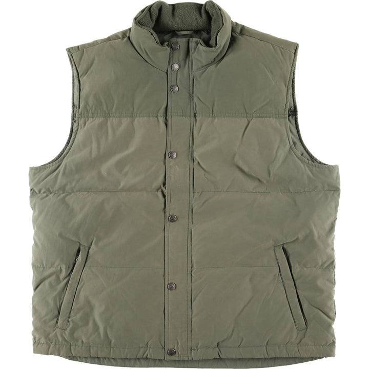 2000'S Eddie Bauer goose down vest, men's size L cotton Khaki type Vintage Second Hand