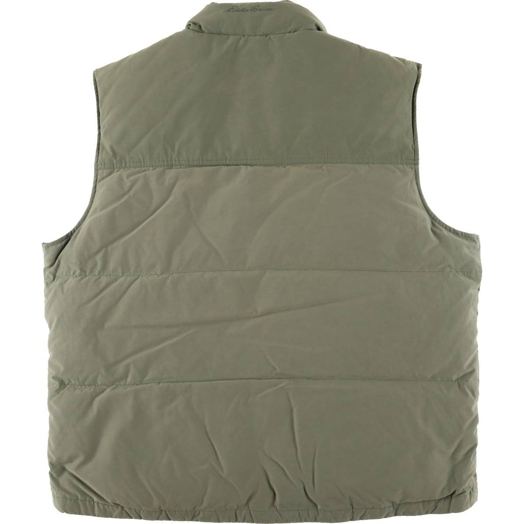 2000'S Eddie Bauer goose down vest, men's size L cotton Khaki type Vintage Second Hand