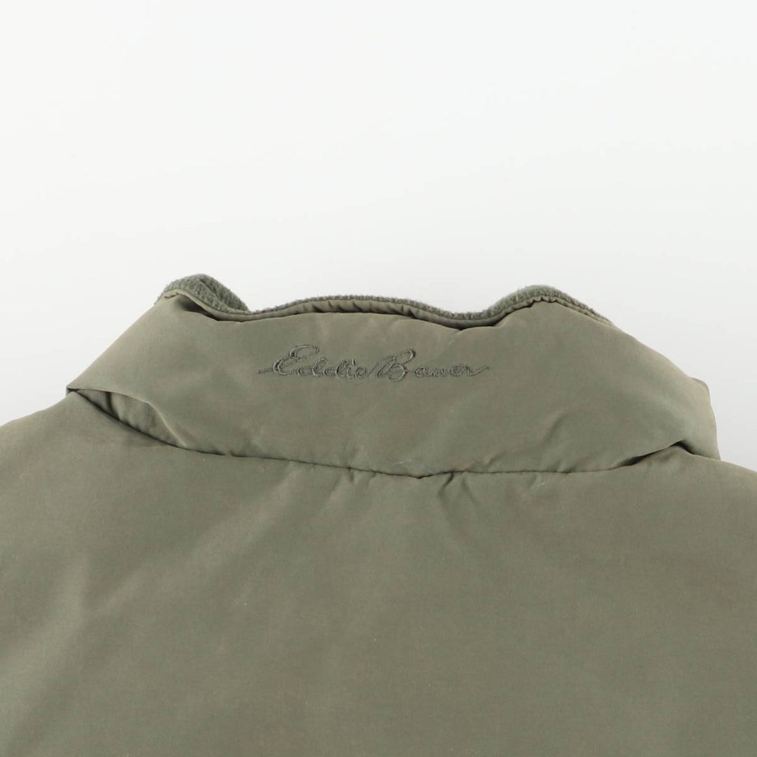 2000'S Eddie Bauer goose down vest, men's size L cotton Khaki type Vintage Second Hand