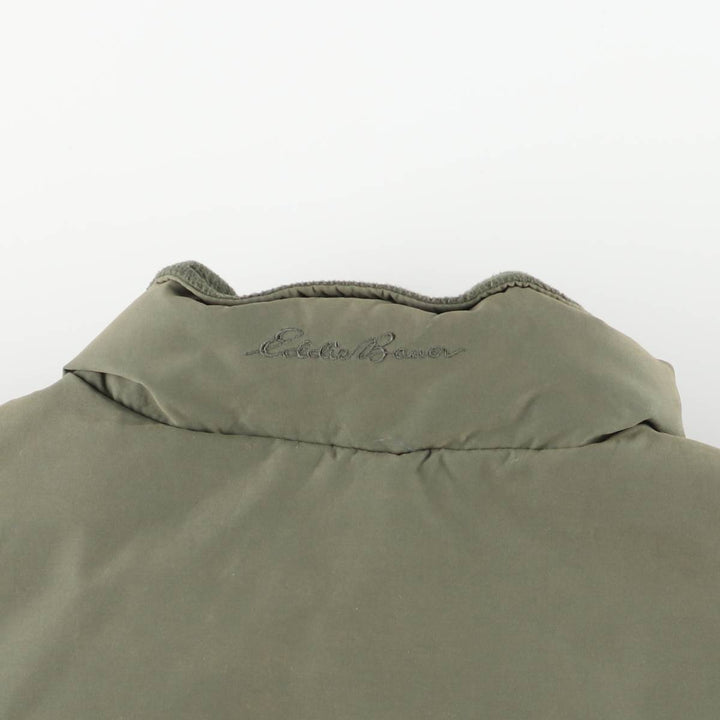 2000'S Eddie Bauer goose down vest, men's size L cotton Khaki type Vintage Second Hand