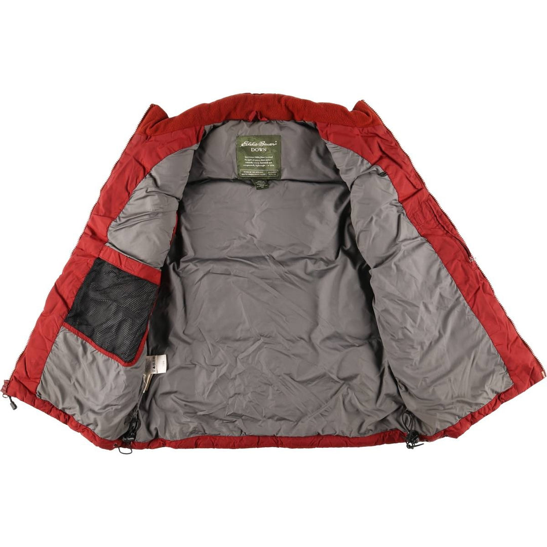 2000'S Eddie Bauer goose down vest, men's size M Nylon red type Vintage Second Hand
