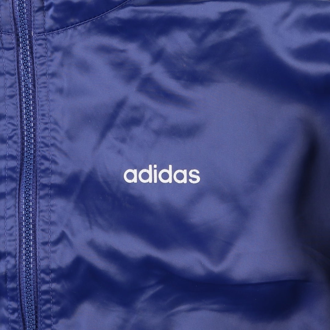 80s-90'S adidas Trefoil logo cropped nylon hoodie, women's size M polyamide blue type Vintage Second Hand