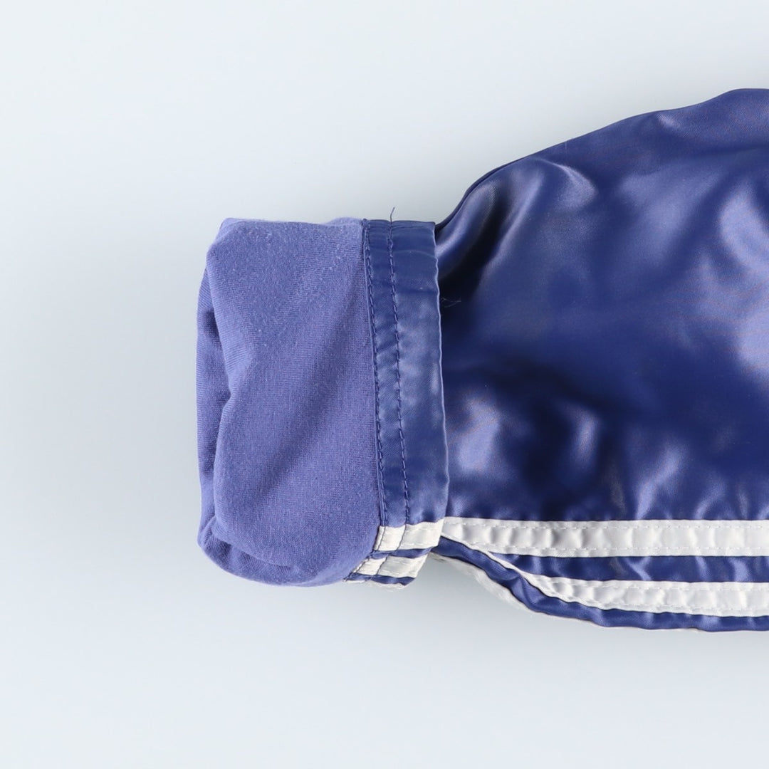 80s-90'S adidas Trefoil logo cropped nylon hoodie, women's size M polyamide blue type Vintage Second Hand