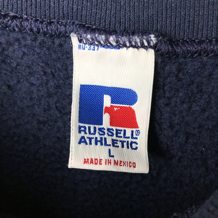 90'S Russell ATHLETIC college sweatshirt, men's size L, vintage cotton navy blue type Vintage Second Hand