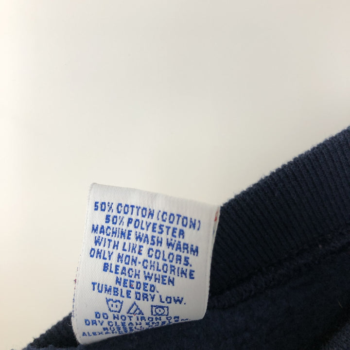 90'S Russell ATHLETIC college sweatshirt, men's size L, vintage cotton navy blue type Vintage Second Hand