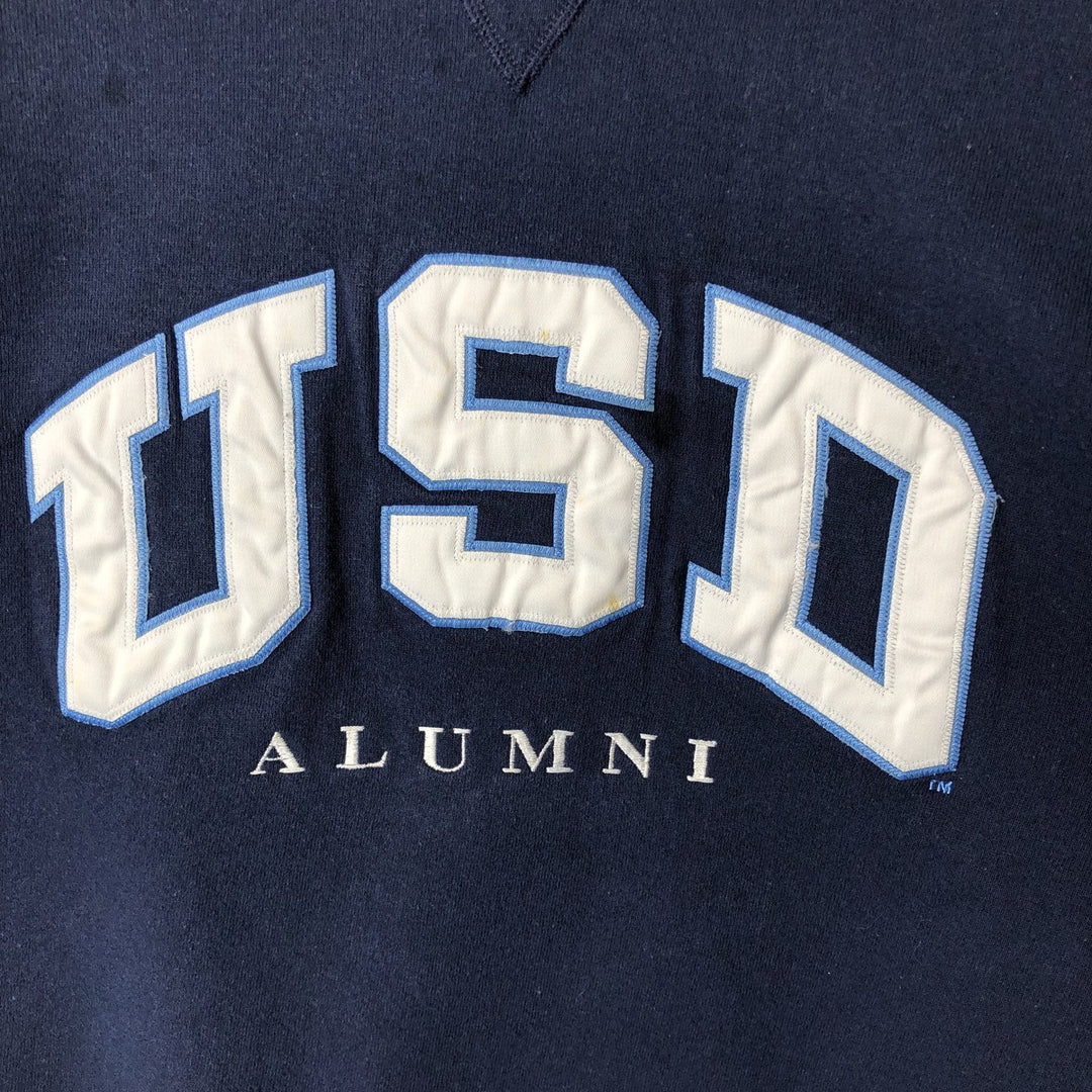 90'S Russell ATHLETIC college sweatshirt, men's size L, vintage cotton navy blue type Vintage Second Hand