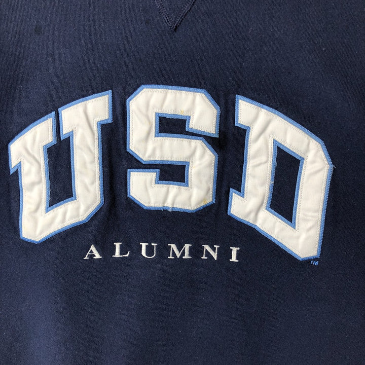 90'S Russell ATHLETIC college sweatshirt, men's size L, vintage cotton navy blue type Vintage Second Hand