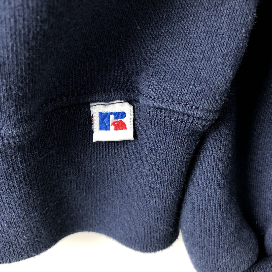 90'S Russell ATHLETIC college sweatshirt, men's size L, vintage cotton navy blue type Vintage Second Hand