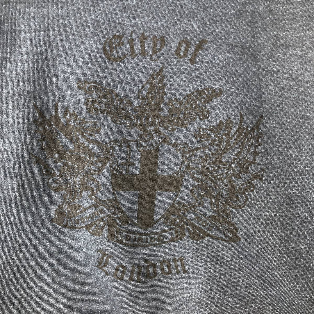 Vintage printed sweatshirt, men's M size unclear navy blue type Vintage Second Hand