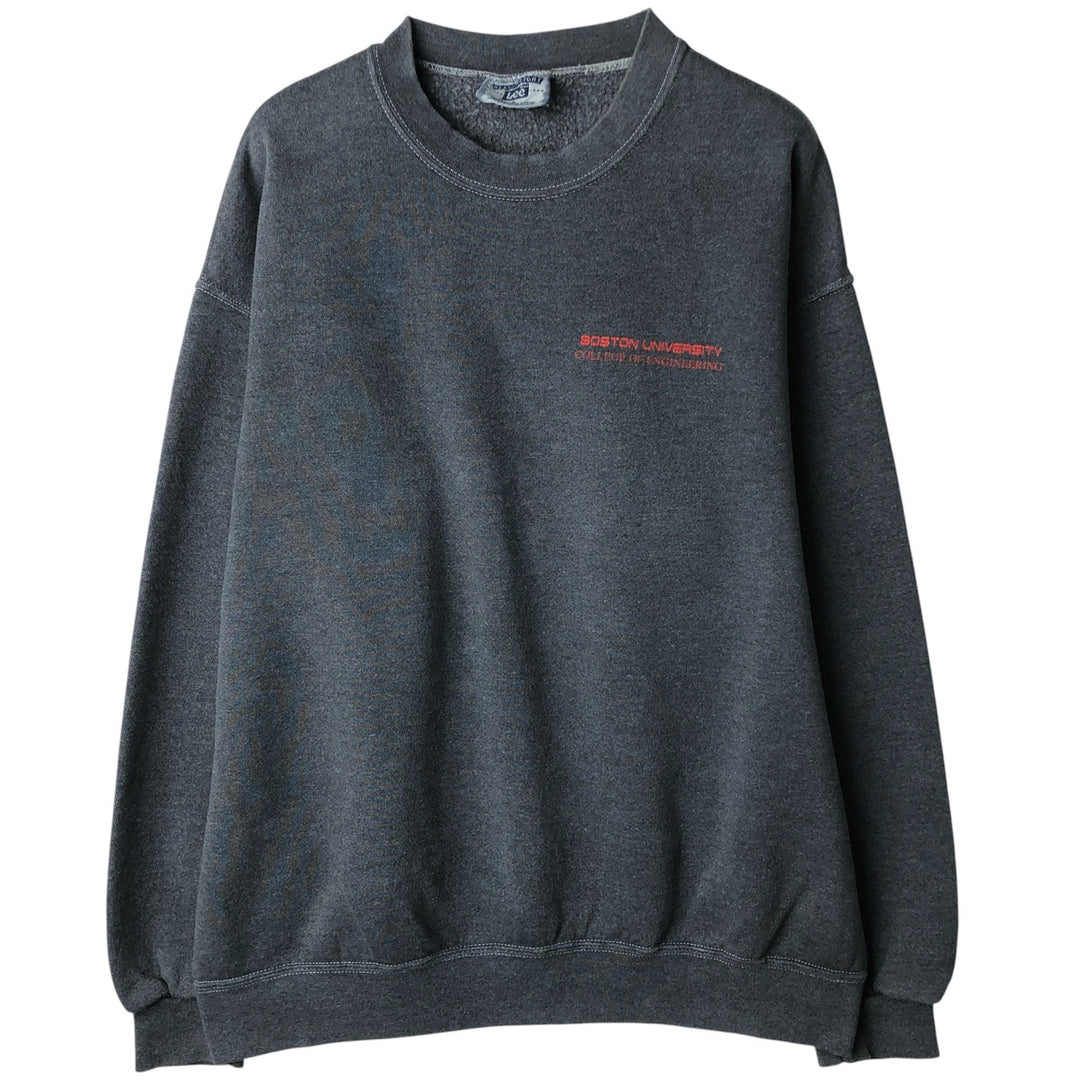 Vintage Lee Heavy Weight College Sweatshirt from the 90s-00s, Made in USA, Men's Size L cotton Charcoal Vintage Second Hand