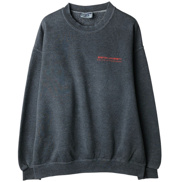 Vintage Lee Heavy Weight College Sweatshirt from the 90s-00s, Made in USA, Men's Size L cotton Charcoal Vintage Second Hand