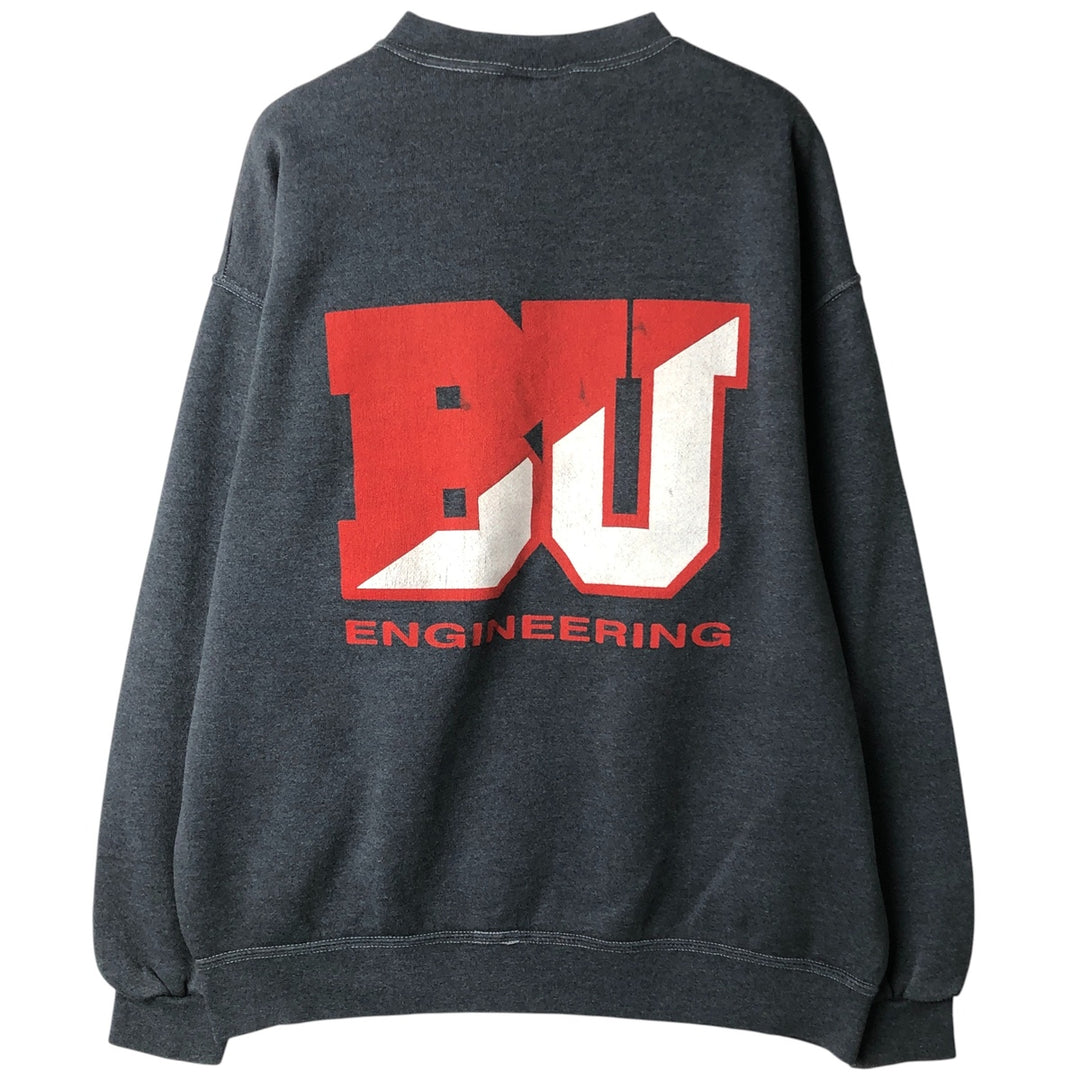 Vintage Lee Heavy Weight College Sweatshirt from the 90s-00s, Made in USA, Men's Size L cotton Charcoal Vintage Second Hand