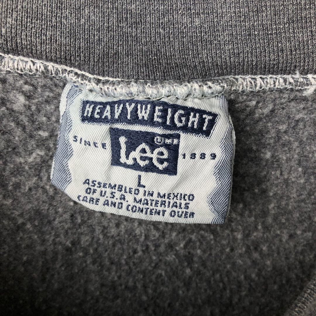 Vintage Lee Heavy Weight College Sweatshirt from the 90s-00s, Made in USA, Men's Size L cotton Charcoal Vintage Second Hand