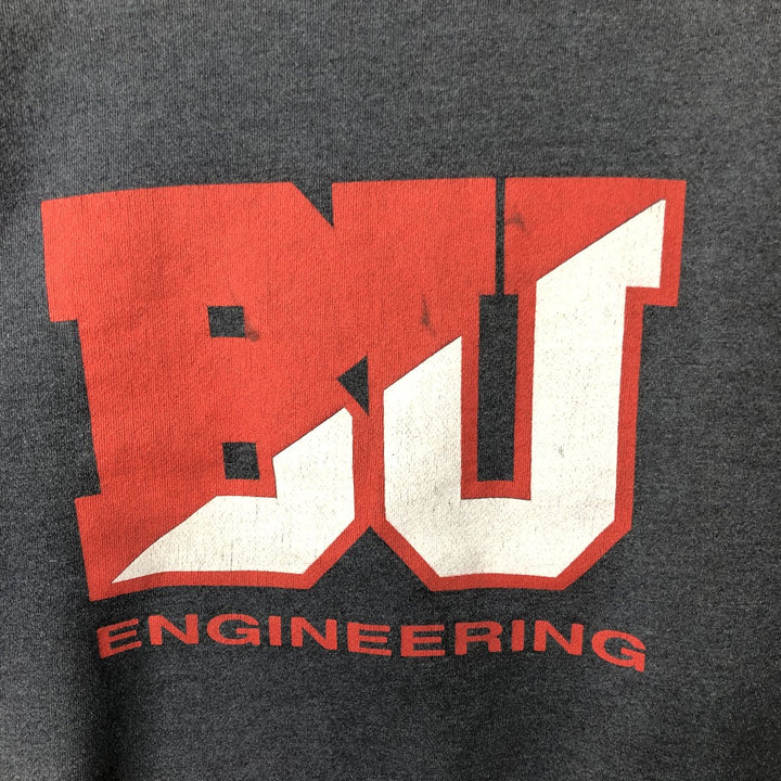 Vintage Lee Heavy Weight College Sweatshirt from the 90s-00s, Made in USA, Men's Size L cotton Charcoal Vintage Second Hand