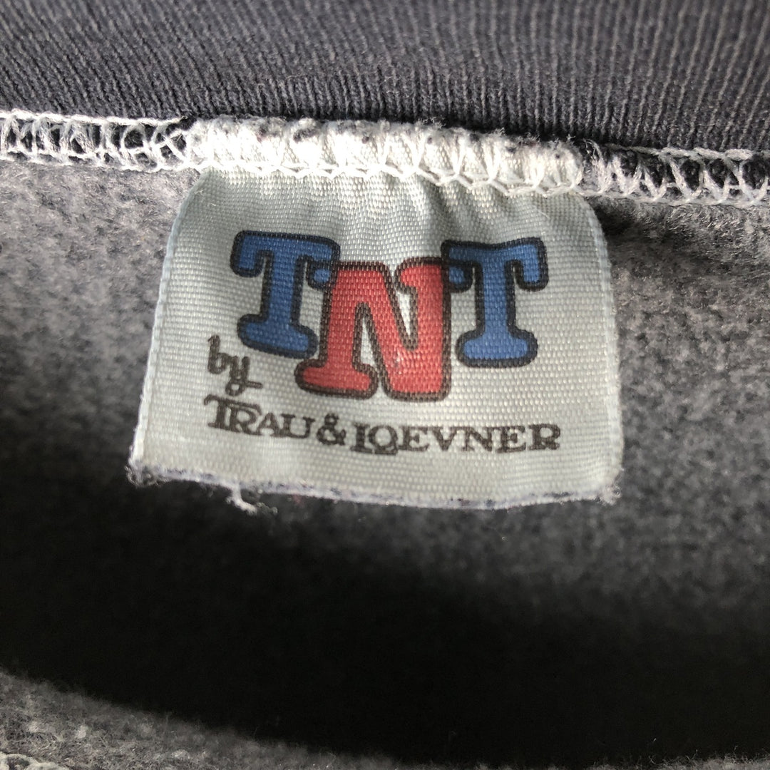 Vintage 90'S TNT by TRAU AND LOEVNER college sweatshirt, men's size XL cotton Charcoal Vintage Second Hand