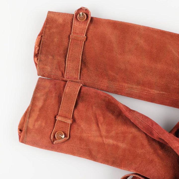 Suede leather jacket, women's size S Genuine suede leather orange type Vintage Second Hand