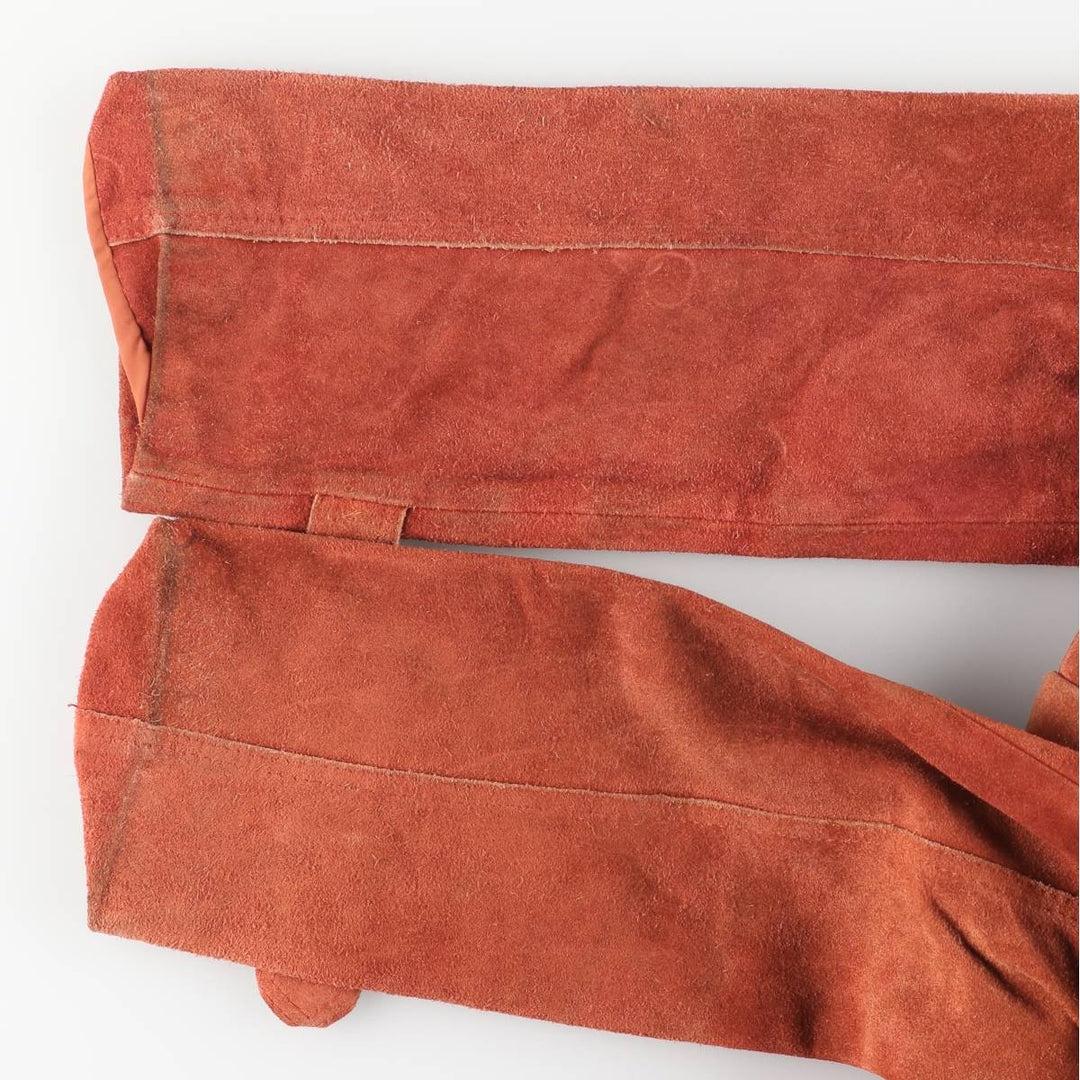 Suede leather jacket, women's size S Genuine suede leather orange type Vintage Second Hand