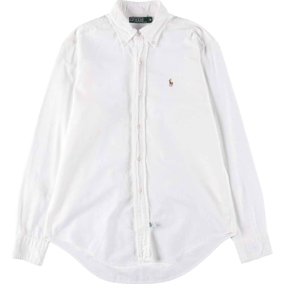 Vintage 1980'S Ralph Lauren POLO by Ralph Lauren long-sleeved button-down shirt, size M, women's cotton white type Vintage Second Hand