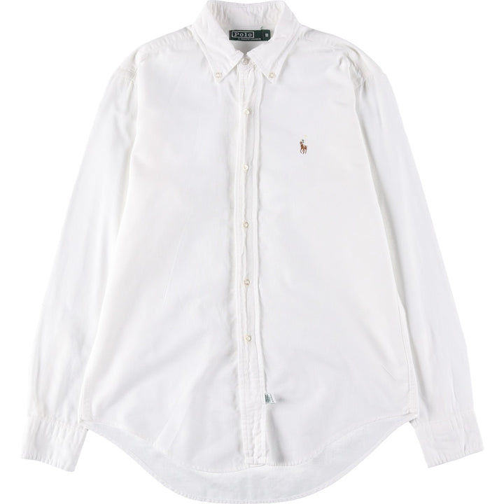 Vintage 1980'S Ralph Lauren POLO by Ralph Lauren long-sleeved button-down shirt, size M, women's cotton white type Vintage Second Hand