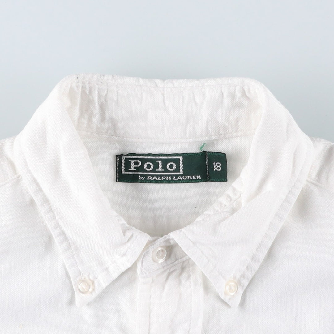 Vintage 1980'S Ralph Lauren POLO by Ralph Lauren long-sleeved button-down shirt, size M, women's cotton white type Vintage Second Hand