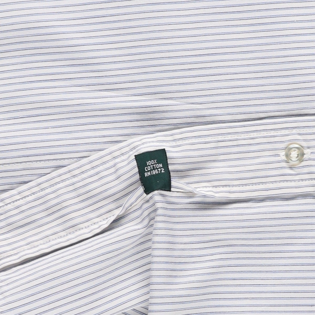 Vintage 1980'S Polo by Ralph Lauren long-sleeved button-down striped shirt, size M, women's cotton white type Vintage Second Hand