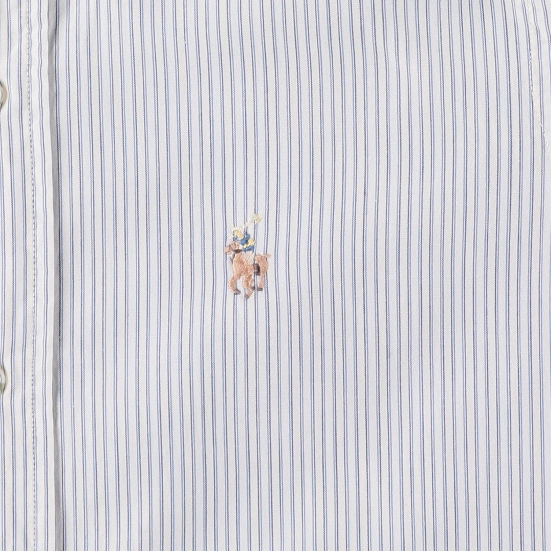 Vintage 1980'S Polo by Ralph Lauren long-sleeved button-down striped shirt, size M, women's cotton white type Vintage Second Hand