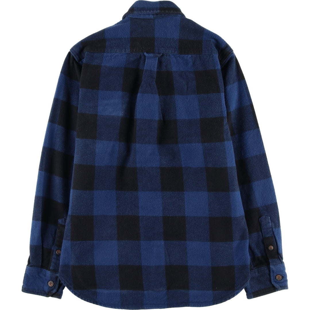 JACHS Buffalo Check Long Sleeve Flannel Check Shirt, Men's Size Small cotton blue type Vintage Second Hand