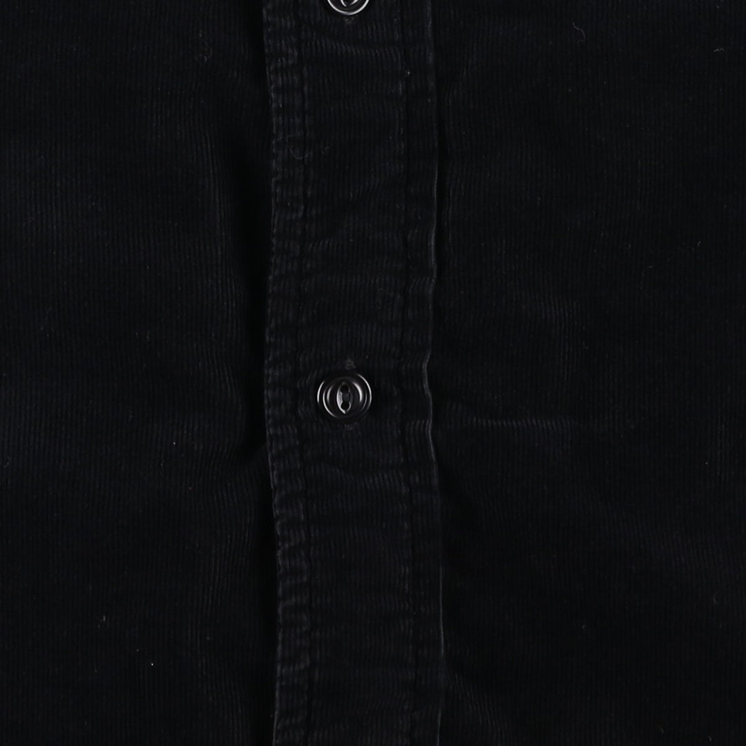 WOOLRICH Long Sleeve Corduroy Shirt, Men's Size Small unclear black type Vintage Second Hand