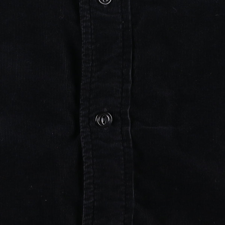 WOOLRICH Long Sleeve Corduroy Shirt, Men's Size Small unclear black type Vintage Second Hand