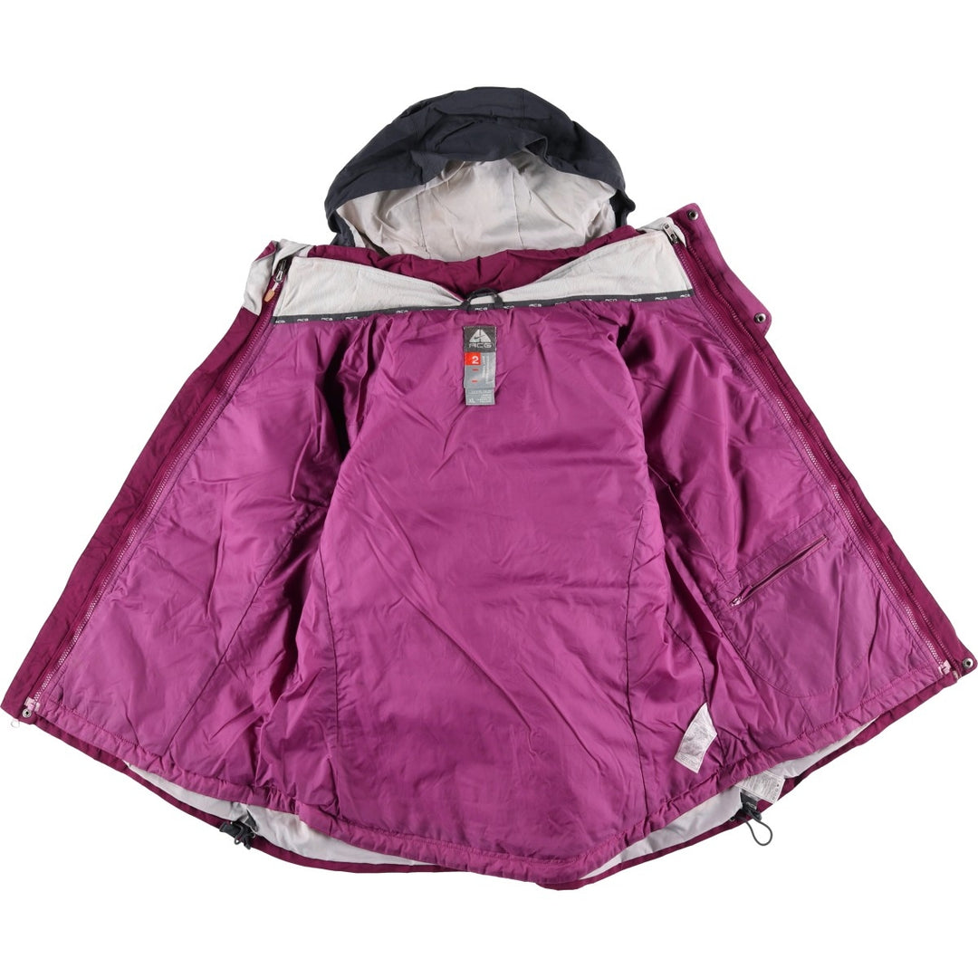 2000'S Nike ACG Padded Mountain Parka/Shell/Puffer Jacket, Women's XL Nylon purple type Vintage Second Hand