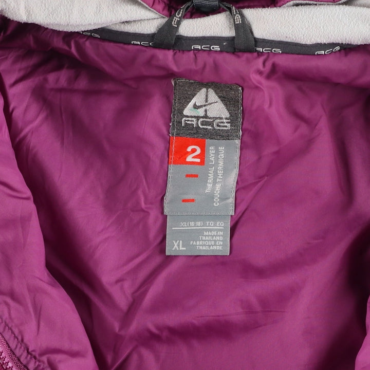 2000'S Nike ACG Padded Mountain Parka/Shell/Puffer Jacket, Women's XL Nylon purple type Vintage Second Hand