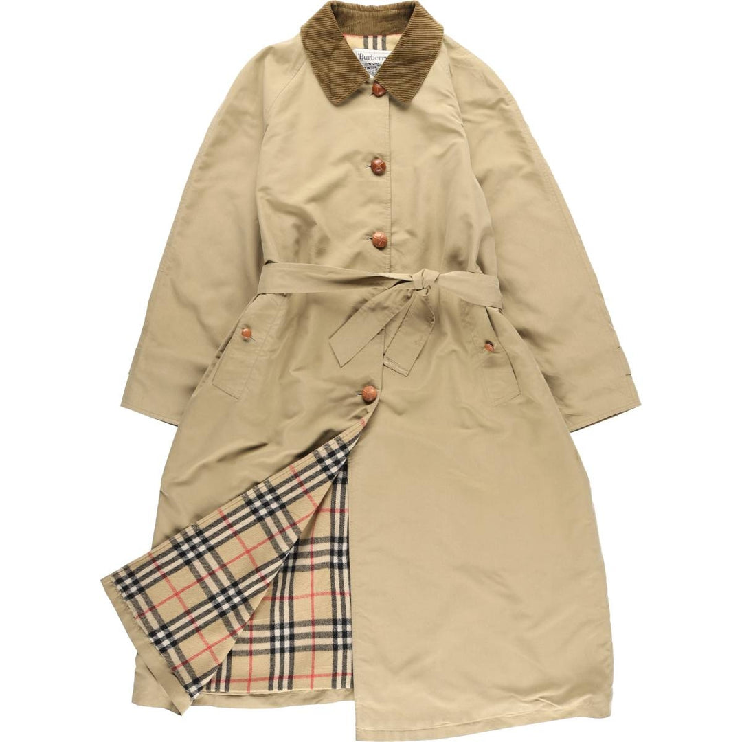 Burberry's Balmacaan Coat, Women's Size M polyester Beige type Vintage Second Hand